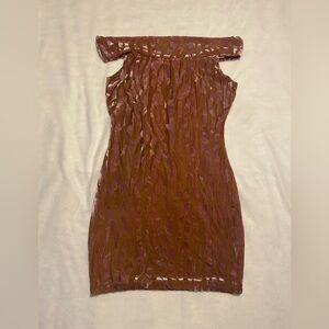 Brown/purple Velvet Dress